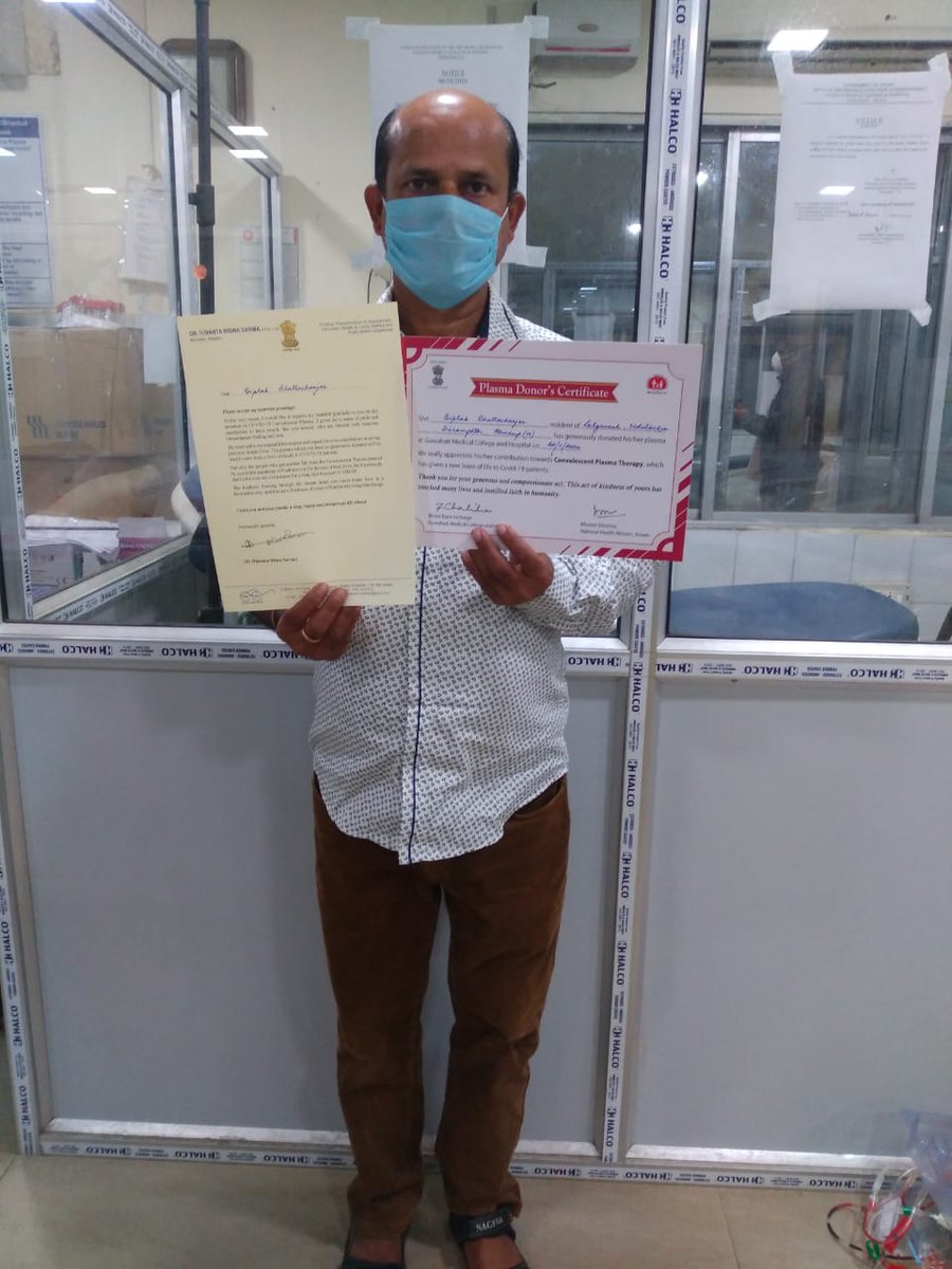 AssamCovid's tweet photo. GMCH Covid Hospital.

#AssamPlasmaHero

Your #Plasma can save #TwoLives

We still need your help to save more #Lives.

- Biplab Bhattacharjee
   Guwahati
   Age 52
  
#AssamFightsCorona https://t.co/W3UajDtSwc