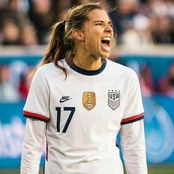 Tobin Heath's jawline; a thread