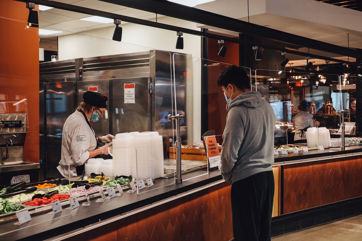 UMassAmherst's tweet photo. Just a peek at the ✨ new ✨  @umassdining Worcester Dining Commons! https://t.co/nkWZ7xNTOG