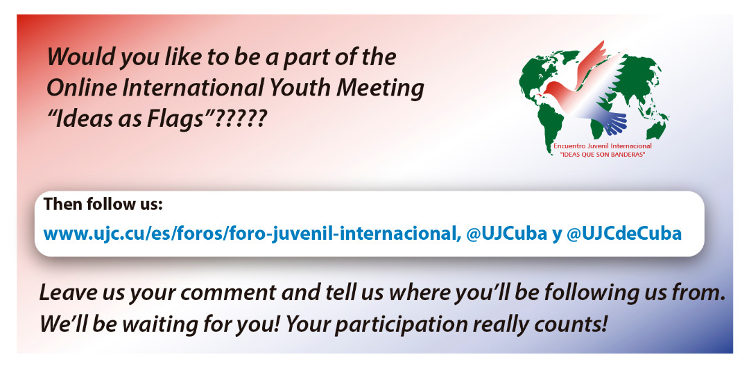 MovPaz_Cuba's tweet photo. Here you can follow everything that happens in the International Youth Meeting #IdeasQueSonBanderas #FidelPorSiempre https://t.co/CoYReb6UuD