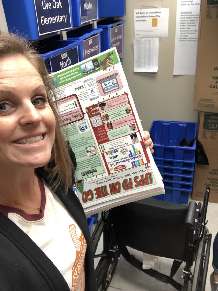 LavergneNikki's tweet photo. Putting Decemberโs #PDontheGo #PosterPD in the pony mailboxes for delivery the week we come back! ๐@TallTechyTeach @lynn_kennedy1 @Livingston_PPS https://t.co/jWBgFPIS1u