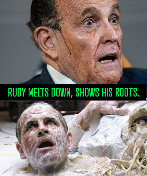 artleytoons's tweet photo. Rudy's Alien Meltdown
#RudyIsMelting #RudySoSweaty #RudyGiuliani https://t.co/nEAfaIrkJT