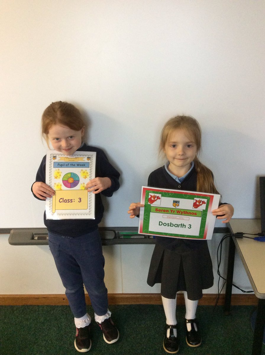BryncethinPS3's tweet photo. Pupil of the week for fantastic numbers and reading. 
Seren yr wythnos for speaking welsh to our class. https://t.co/NePDduHwm9