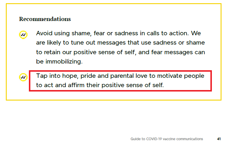 "Fear can be very immediate, but it can also be counter argued.  #Parental  #love, who's going to counter argue it?""The call to action is not getting a vaccine that is available to you. The call to action is, 'Protect your family, protect your loved ones. Help the world'..."