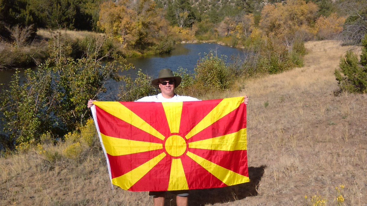 JasonMiko's tweet photo. I brought #Macedonia with me to Elk Rub Canyon, Arizona! https://t.co/GodEh50yIs
