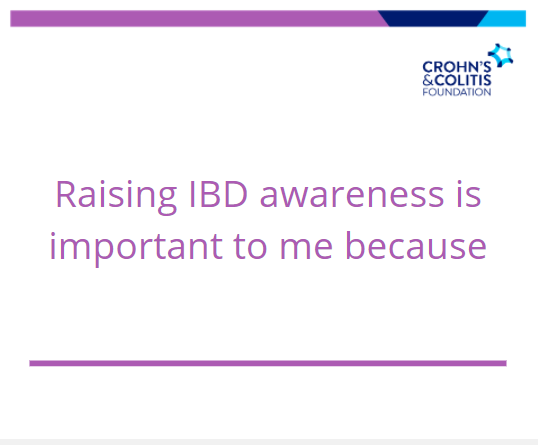Reply &amp; fill in the blank with your answer - we may use your response in our #Crohns &amp; #Colitis Awareness Week blog post!

Don't forget to visit our website to see all the ways you can help make #IBDVisible during #CCAwarenessWeek: crohnscolitisfoundation.org/awarenessweek