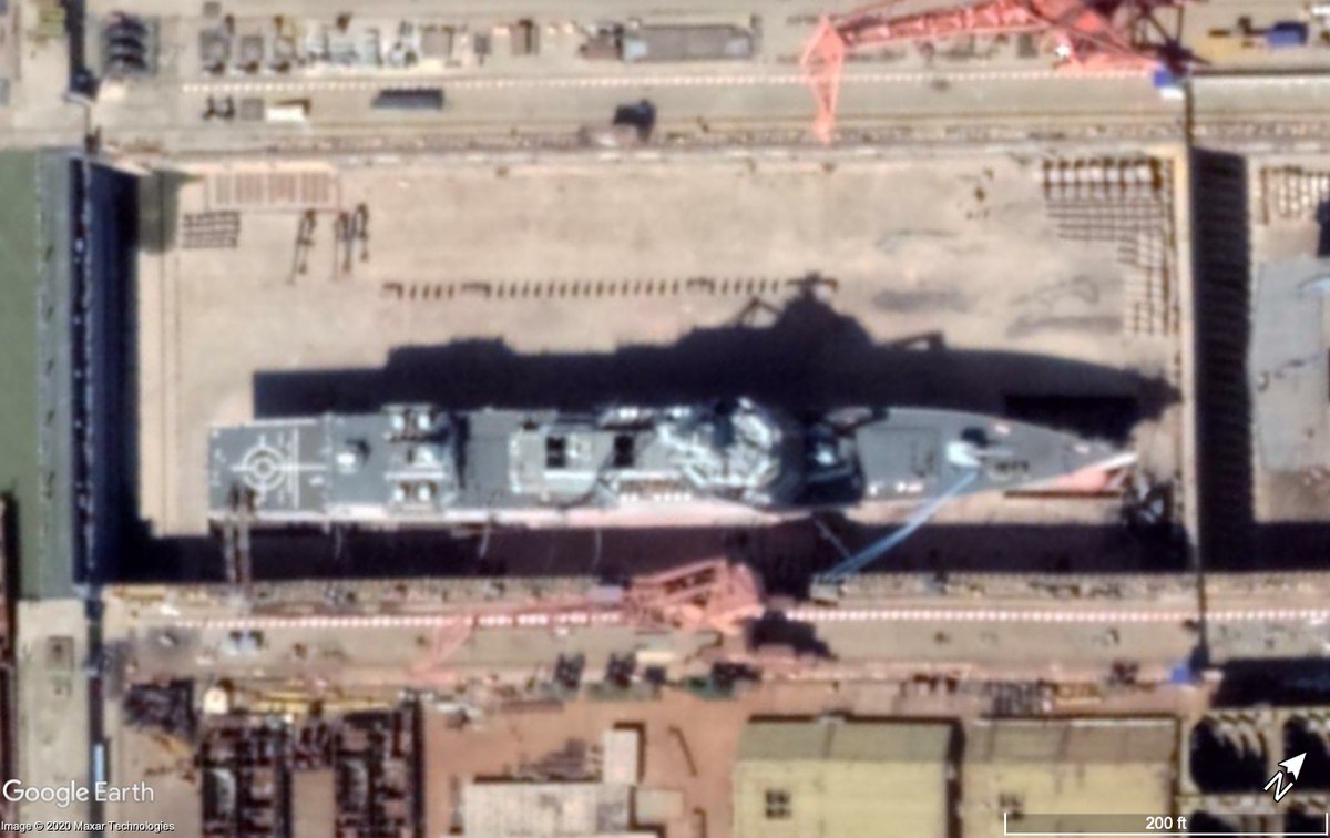 Also, here are shots of what looks like at least 8 more destroyers & cruisers under construction at the same yard.I have to say that for a country that's supposed to be focused on info warfare, & which has made "legacy" platforms obsolete, they sure are bending a lot of iron.