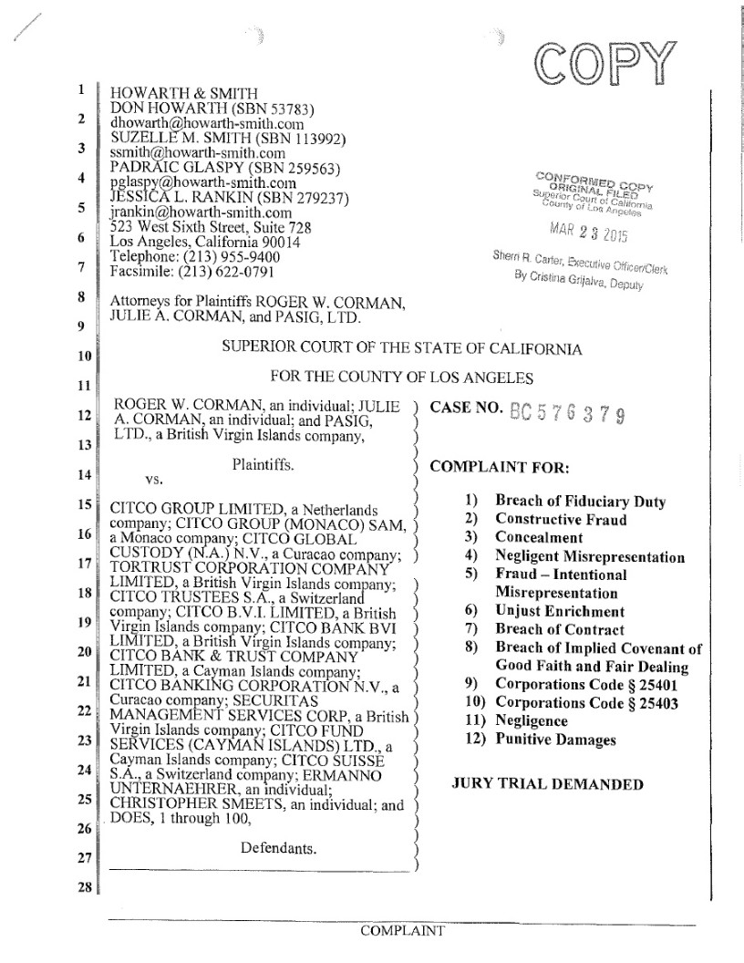14 of 17.That's the website of the Citco Group, the world's leading hedge fund, which also happens to administer George Soros's hedge funds, also based in the Netherlands Antilles.A recent lawsuit threw a spotlight on the Citco/Soros relationship.See court papers below.