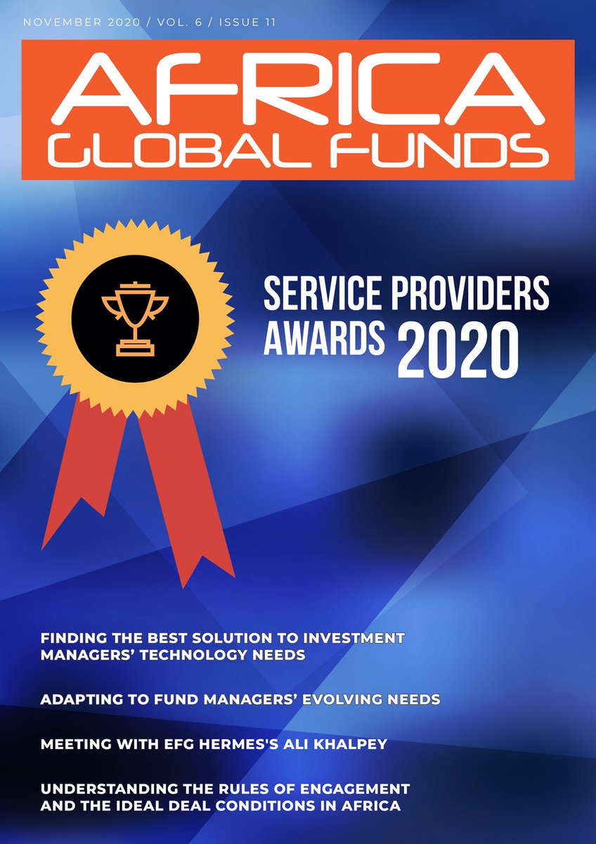 AfricaGlobFunds's tweet photo. AGF is proud to present the Awards issue! Download for free and learn about leading service providers in Africa! https://t.co/uPt5NSvgqu #serviceproviders #AGF #awards #assetservicing #banks #brokers #legal #law #fundadministrators #tax #custodians #technology #fintech #Africa https://t.co/ywVi8ajIWT