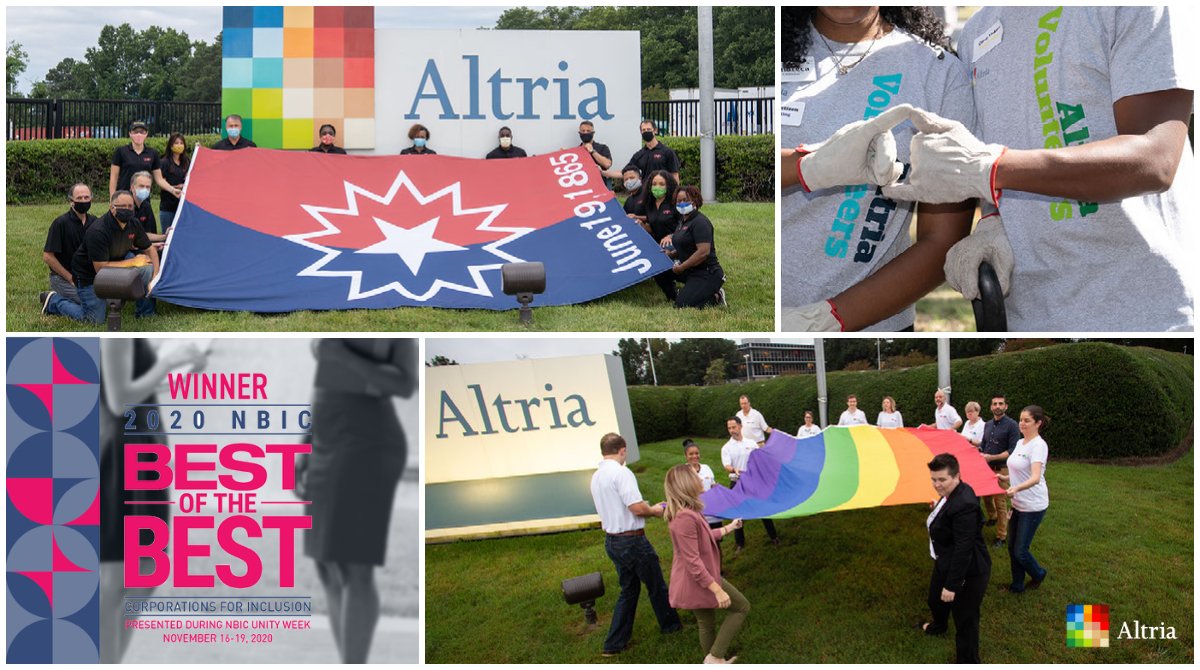 AltriaNews's tweet photo. We’re proud of the work we’ve done so far, which was recently recognized by @NGLCC as a qualifier in its “Best of the Best” list for the second year in a row. Celebrate #NBICUnityWeek with us, and learn more at: https://t.co/1is6UUiJew #NBICUnityWeek #BOTB20 https://t.co/mB3pdrjv35