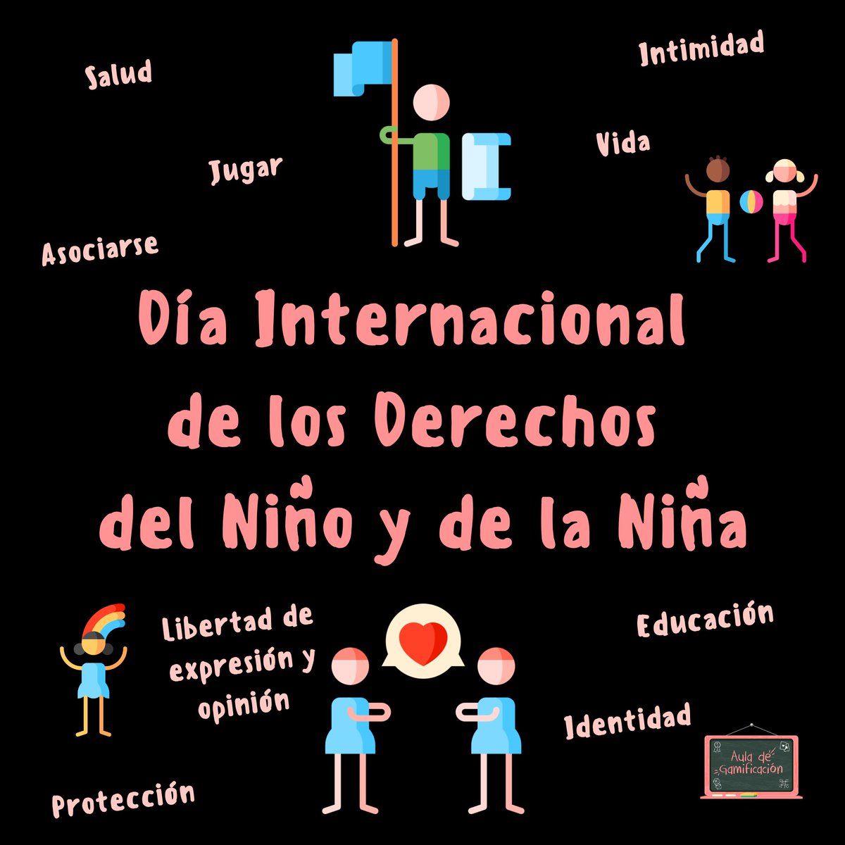 Feliz día Internacional de los Derechos de los Niños y las Niñas 🎉. Deseo que todos/as los/as niños/as puedan llegar a disfrutar de todos estos derechos muy pronto. Pongamos nuestro granito de arena para conseguirlo #claustrovirtual 🧡