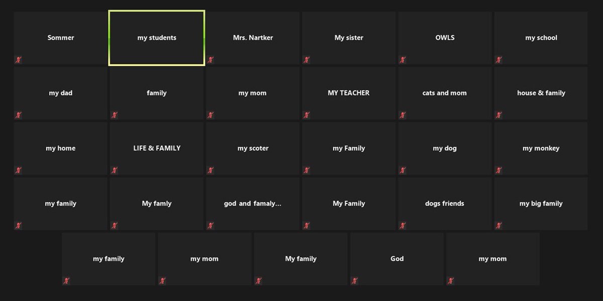 We are #thankful! Students changed their name on @zoom_us and then turned cameras off to create our thankful collage <a href="/MADRIVERLOCAL/">Mad River Schools</a>! #remotelearning #WeAreMRLS #MyOhioClassroom