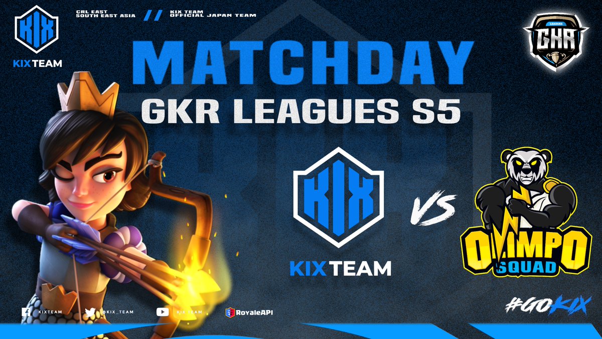 #ClashRoyale  |  #クラロワ         

🏆 | <a href="/GkrLeagues/">GKR – Gold Edition</a> 
⏰ | 08:00 AM 🇯🇵
🆚 | <a href="/OlimpoSquad/">Olimpo Squad⚡️</a> 

📍Matchweek 1
✅Honor Division

KIX JP vs Olimpo Squad

が本日行われます!!

#GOKIX