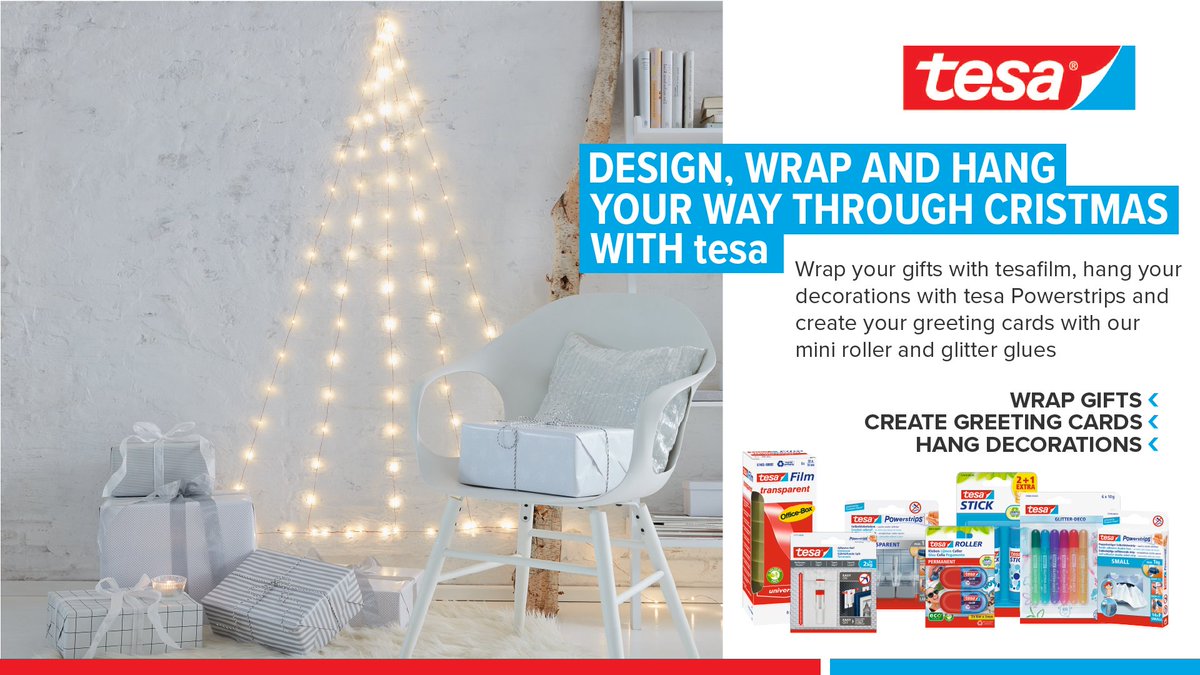 tesaUK_tape's tweet image. As the season of #advent is only a few days away, its time to give #Santa a helping hand and start wrapping #presents and to get the #decorations down from the loft. Let us help this #Christmas. We've 10 packs to #Giveaway. Just Follow and RT to be in with a chance to #win🎅🎄