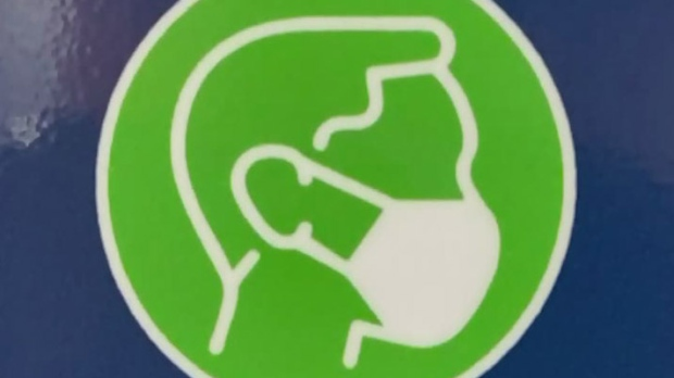 steeletalk's tweet photo. SO... @BCFerries new mandatory mask sign is going back to the drawing table.  Can you see why?  :) https://t.co/mmFVf7iGDn
