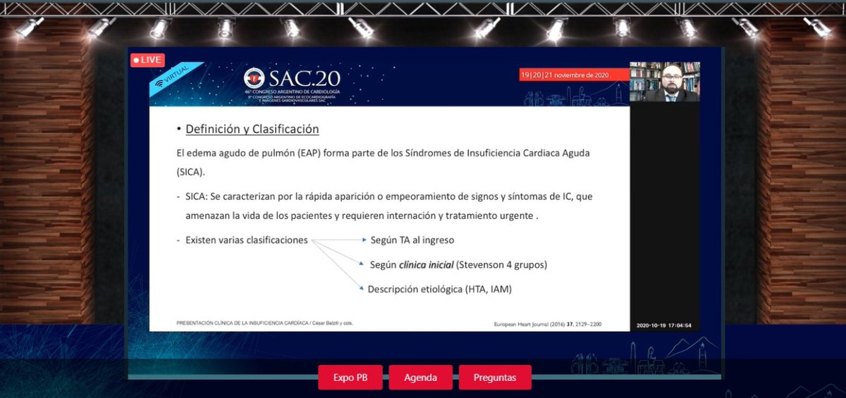 SAC_54's tweet photo. Evaluación y tratamiento del edema agudo de pulmón, por el Dr. Lisandro Pérez Valega.
Sala C. Grierson
#SAC20 #descongestion https://t.co/dAZVt6T8E0