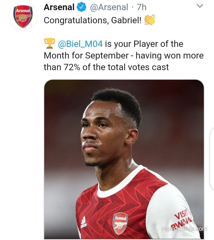 [Gabriel Mãgalhaes - Arsenal]Signed from Lille this summer, the 22-year old CB has been one of the few shining lights from our season so far, as reflected in his back-to-back POTM wins.