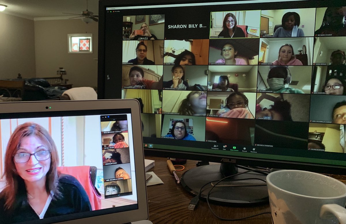 ShariBravo1's tweet photo. Virtual author visit with Alane Adams.  You do what you gotta do! #CompassHMC1 #HMC1Proud https://t.co/iPzaiXtG2E
