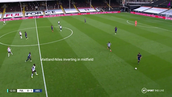 Xhaka can form a midfield double-pivot with Ceballos and create a passing option in midfield, or drop deep into LCB to allow Tierney to move out-wide to provide support from the flanks (Arteta has shown he prefers building out with a back 4).