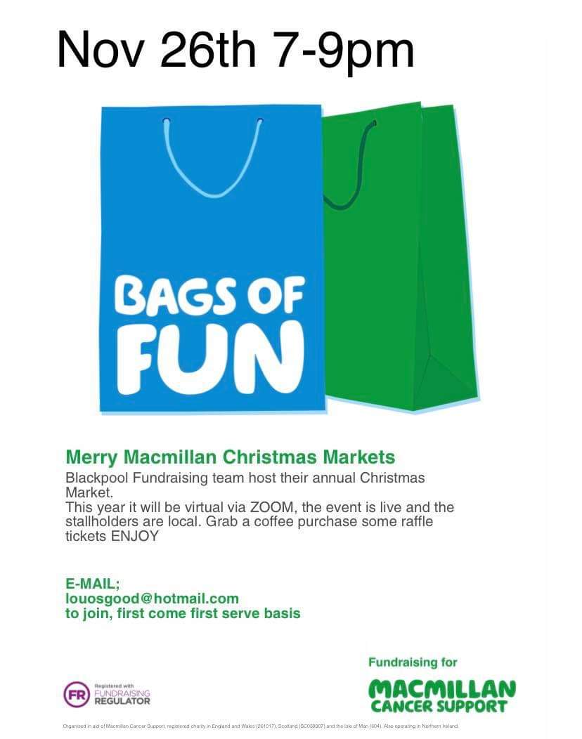 theNo1Mimi's tweet photo. 🎄

Grab a glass 🍸 and enjoy from your own home...🛍

🆓️ to join but limited numbers...break the monotony of lockdown and help support local businesses and #macmillancancersupport 

Some great local stalls

@MacmillanNW @macmillancancer @The_Gazette @AndFylde @info_macmillan https://t.co/cRZJmOD2Nh