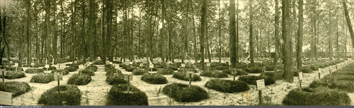 I was saving this thread for Armistice Day, but didn’t have time to write it. It is the story of one of the biggest Russian  #FWW military cemeteries. Founded in 1915, it was the final resting place for 18000 soldiers and nurses and doctors who died in Moscow military hospitals.
