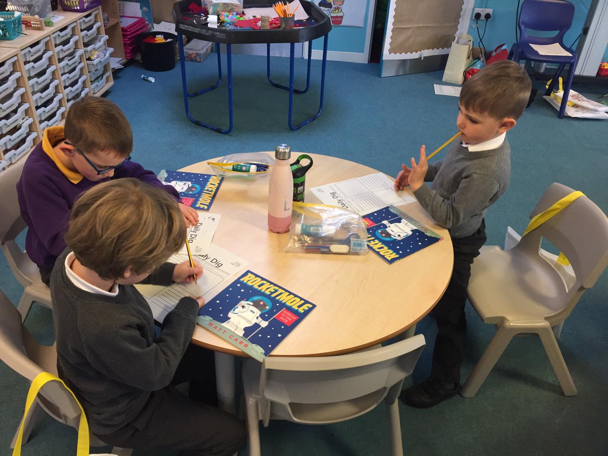 KingcasePS's tweet photo. P2A wrote some fantastic newspaper reports about the first mole on the moon! #rocketmole #bookweekscotland #fmreadingchallenge https://t.co/efmBojBF2X