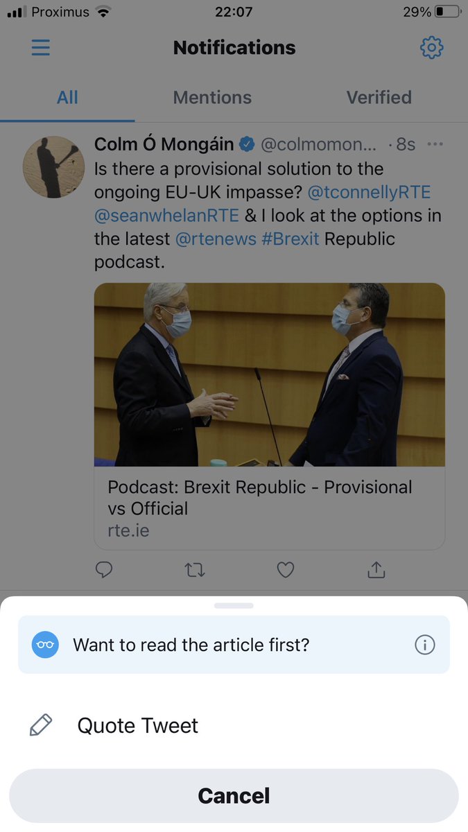 O Xrhsths Tony Connelly Sto Twitter Dear Twitter I Don T Want To Read The Article Podcast First Before Tweeting It Because I M In The Podcast