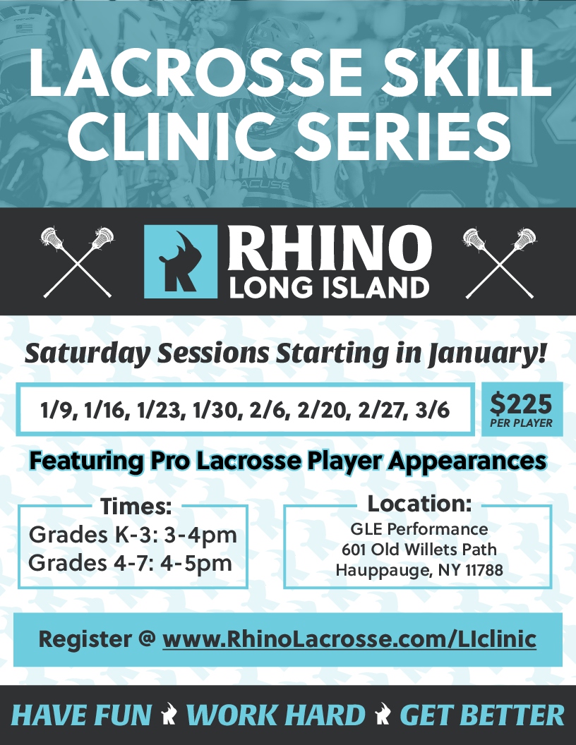BackOfTheCage's tweet photo. .@RhinoLacrosse is Coming to Long Island &amp; Registration is Now Open for the Rhino LI Skills Clinic Series! 

📅 Saturdays January 9th- March 3th
📍 @GlePerformance | Hauppauge, NY
ℹ️ Boys in K-3rd Grade &amp; 4th-7th Grade

Register @ https://t.co/PYEDP29sZB https://t.co/9P9C6a1suG