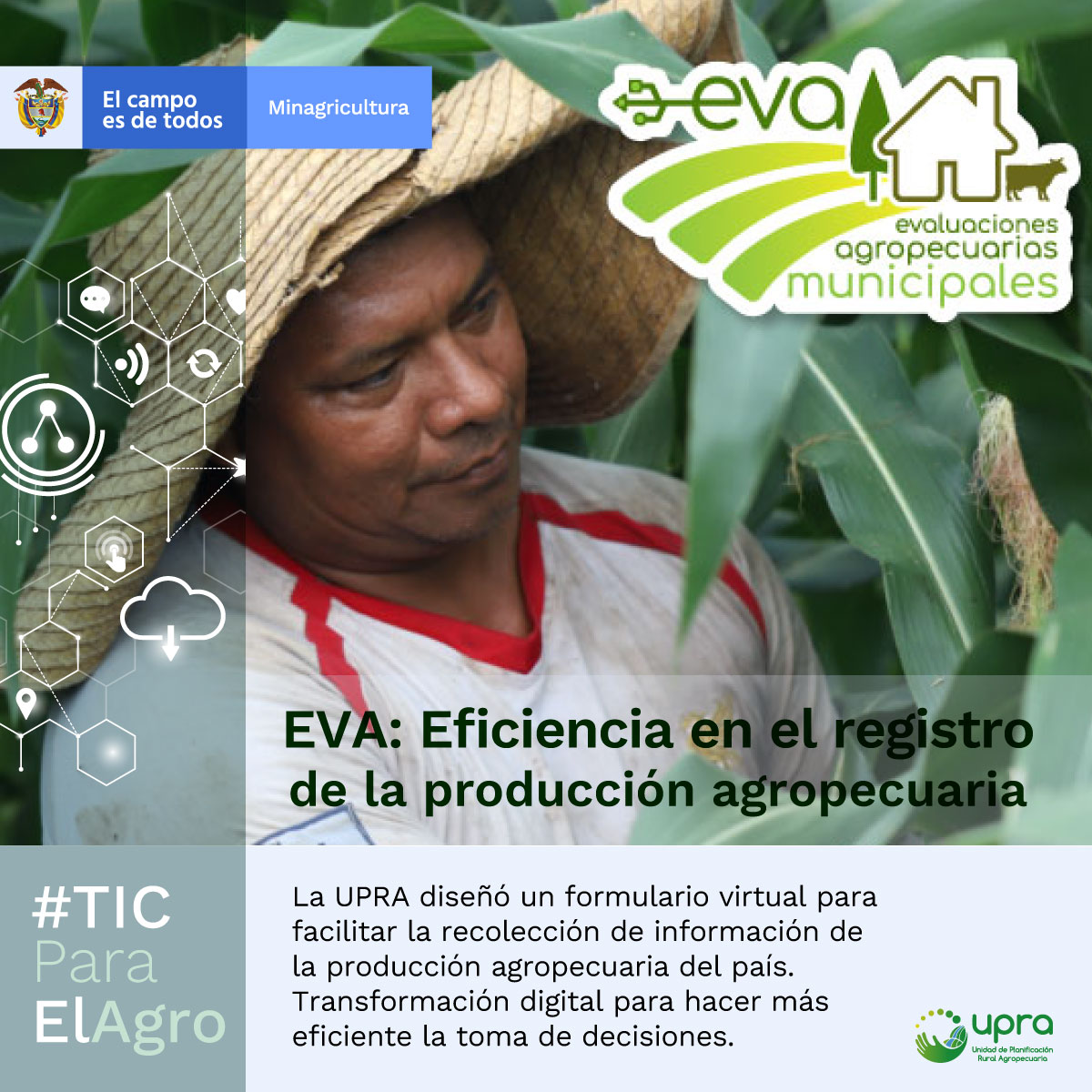 Este año @UPRAColombia recolectó en tiempo record los datos de la producción agropecuaria de Colombia en 2019. Las Evaluaciones Agropecuarias Municipales Agropecuarias #EVA son transformación digital y eficiencia para el campo colombiano. #TicParaElAgro
#JuntosPorElCampo https://t.co/OipkjdBhHr