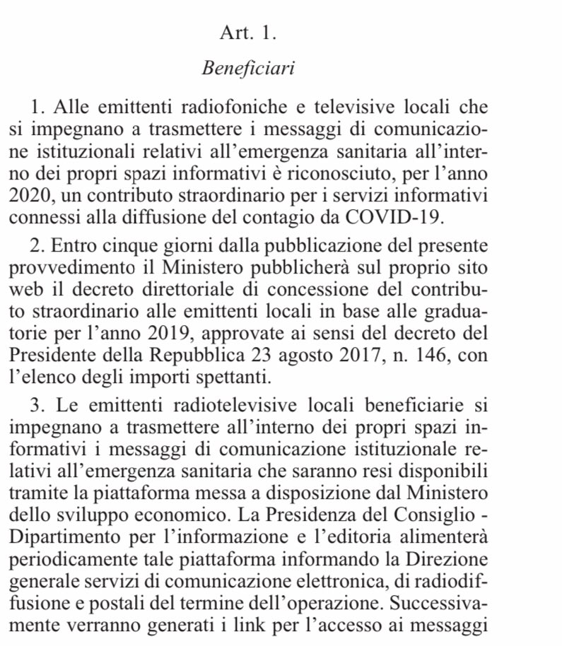 Bellatrixena's tweet photo. Ora sono più tranquilla. Mi preoccupavo dei #ristori per le reti #televisive e #radiofoniche che hanno fatto #terrorismo pandemico fino a oggi. https://t.co/Lvx4KPZ3i3