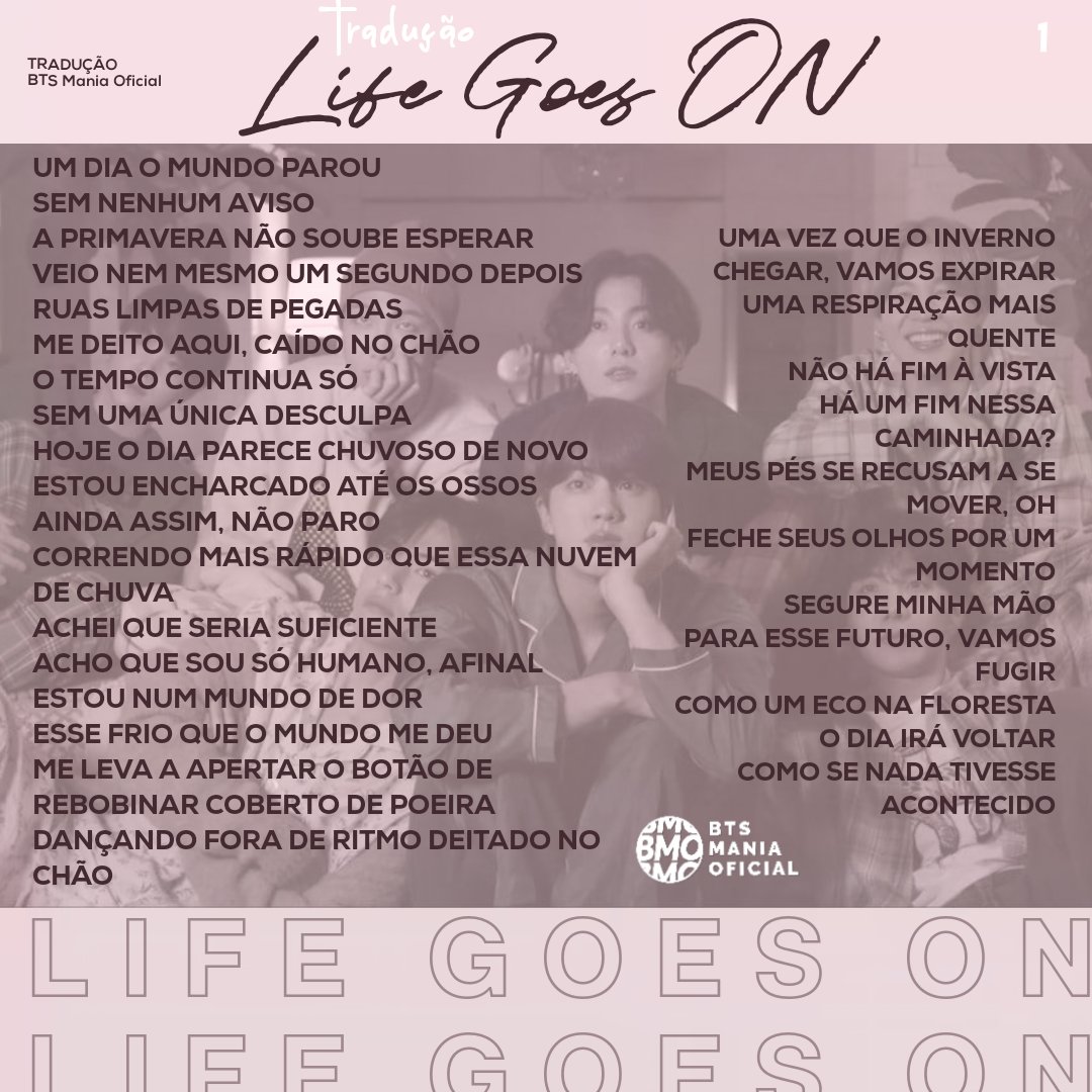 BTSManiaOficial's tweet photo. 『#TRAD』20.11.20 ↬ Tradução da música "Life Goes ON", do @BTS_twt.

#LifeGoesOnWithBTS #BTS https://t.co/9HlAD6rZ5h