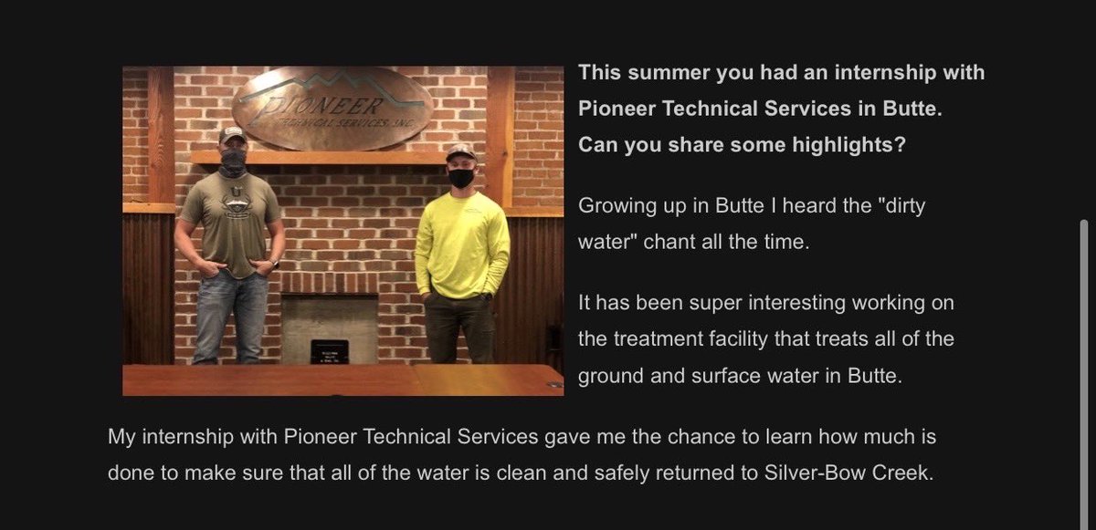PioneerTechEng's tweet photo. Pioneer intern Kaleb Ferriter was featured in @montana_tech’s Connections Program! Kaleb is not only a #SeniorMechanicalEngineer major, but he is also a member of the #AirNationalGuard! Kaleb’s commitment to his hometown through science and service should make us all proud. https://t.co/0uvnBti5lP