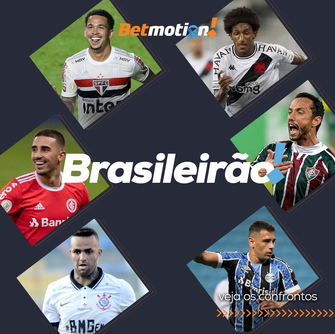 Domingo de #Brasileirão! 🇧🇷🏆
Escolha seus favoritos para hoje e coloque emoção em campo com suas apostas! Acesse https://t.co/XznDglHhpa 📲💰
#SãoPaulo X #Vasco
#Internacional X #Fluminense
#Corinthians X #Grêmio https://t.co/cDLQR00fDA
