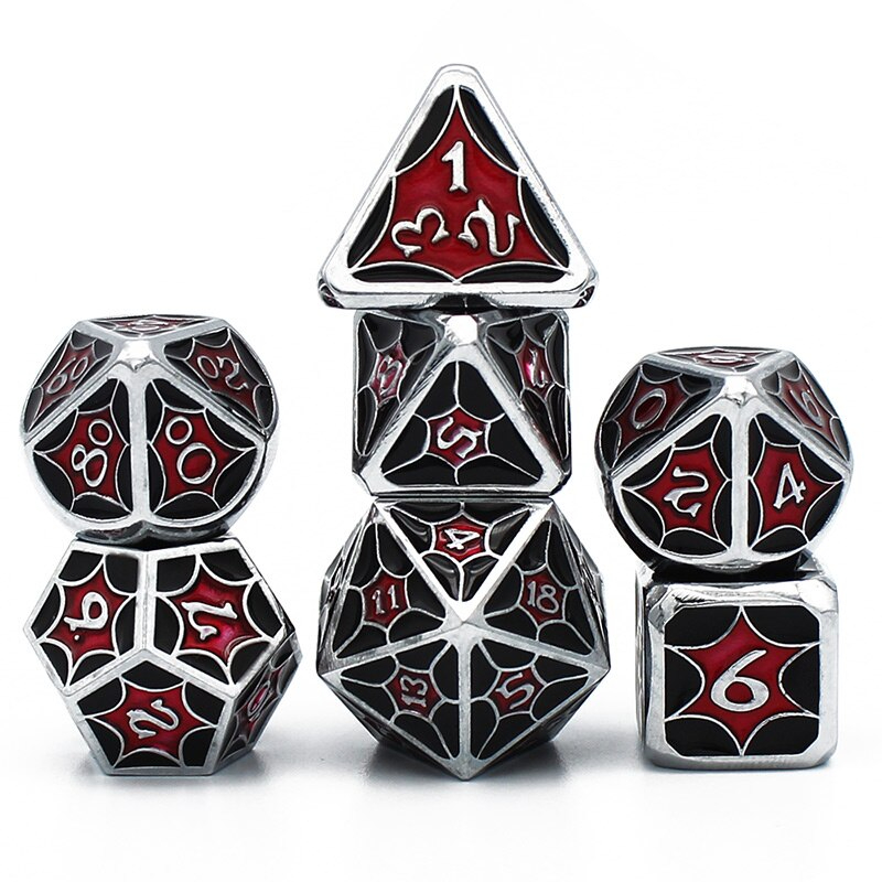 Brand new Metal Dice Set - Black Widow! While they may be pretty, beware the bite is deadly. #DnD #DiceAreNice #TTRPG settlinggeek.com/product/black-…