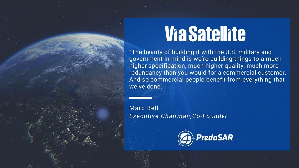 predasar's tweet photo. "We went to the customer first and said — ‘What do you need, and what do you want?’ Then we built the satellite, so they are purpose built." - @Marcbell, Executive Chairman &amp; Co-Founder, @Predasar #Space #PurposeBuilt #Satellites #SmallSats #PredaSAR #SpaceTech https://t.co/Sm8rEVHGgq