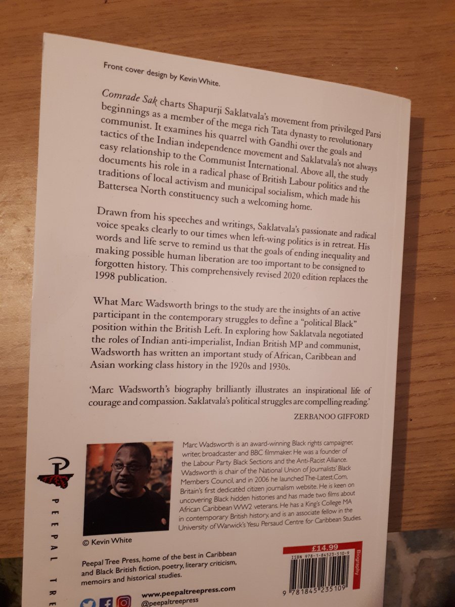 I'm reading immigrant histories at the moment. This is next. “Comrade Sak” which explores “how Shapurji Saklatvala negotiated the roles of Indian anti-imperialist, Indian British MP and communist”. It touches on his support for the Irish anti-colonial struggle too.