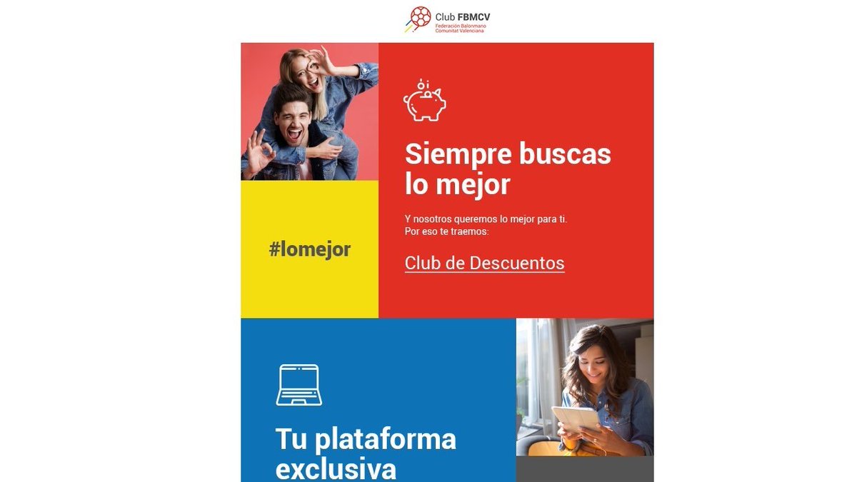 Fbmcv's tweet photo. 💁 ¡Club FBMCV! 💁‍♀️

Encuentra los mejores descuentos y ofertas como FEDERADO en nuestro portal.

💻 https://t.co/wz0gJATLB4

👏 #ouhYeah 👌 https://t.co/HRjRExufQT