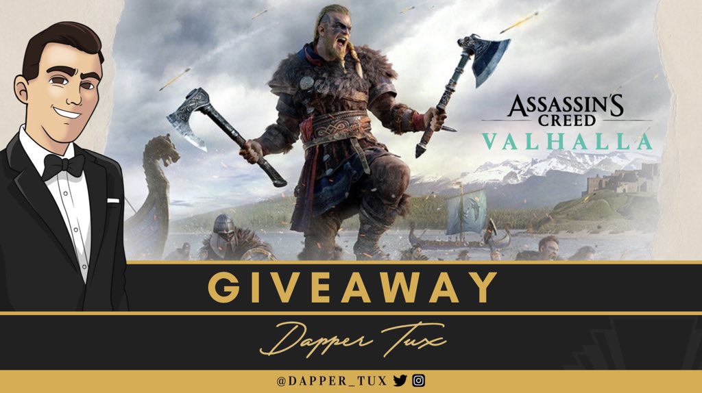 Dapper_Tux's tweet photo. I’m giving away a copy of #AssassinsCreedValhalla for the #Xbox platform!

Here’s how to enter:

1.Follow ME 👔 
2.RT + Like 🔁❤️ 
3.Tag a fellow Assassin 😉 

Draw 11/23

2x entry follow on Insta: https://t.co/9nO8eAuyC9 

#FreeCodeFridayContest #giveaway https://t.co/Tbv0jyb3mL