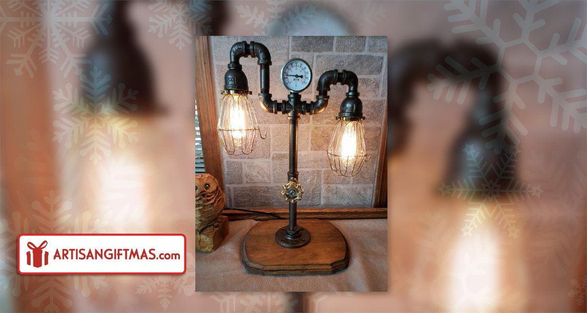 AGiftmas's tweet photo. Mr. Willies Steampunk lamps utilize the unique fusion of salvaged antique industrial pipes, Edison light bulbs, and modern craftsmanship. Check out some of his work here: https://t.co/14ljKGPjE4 https://t.co/8CQCGwf2ya