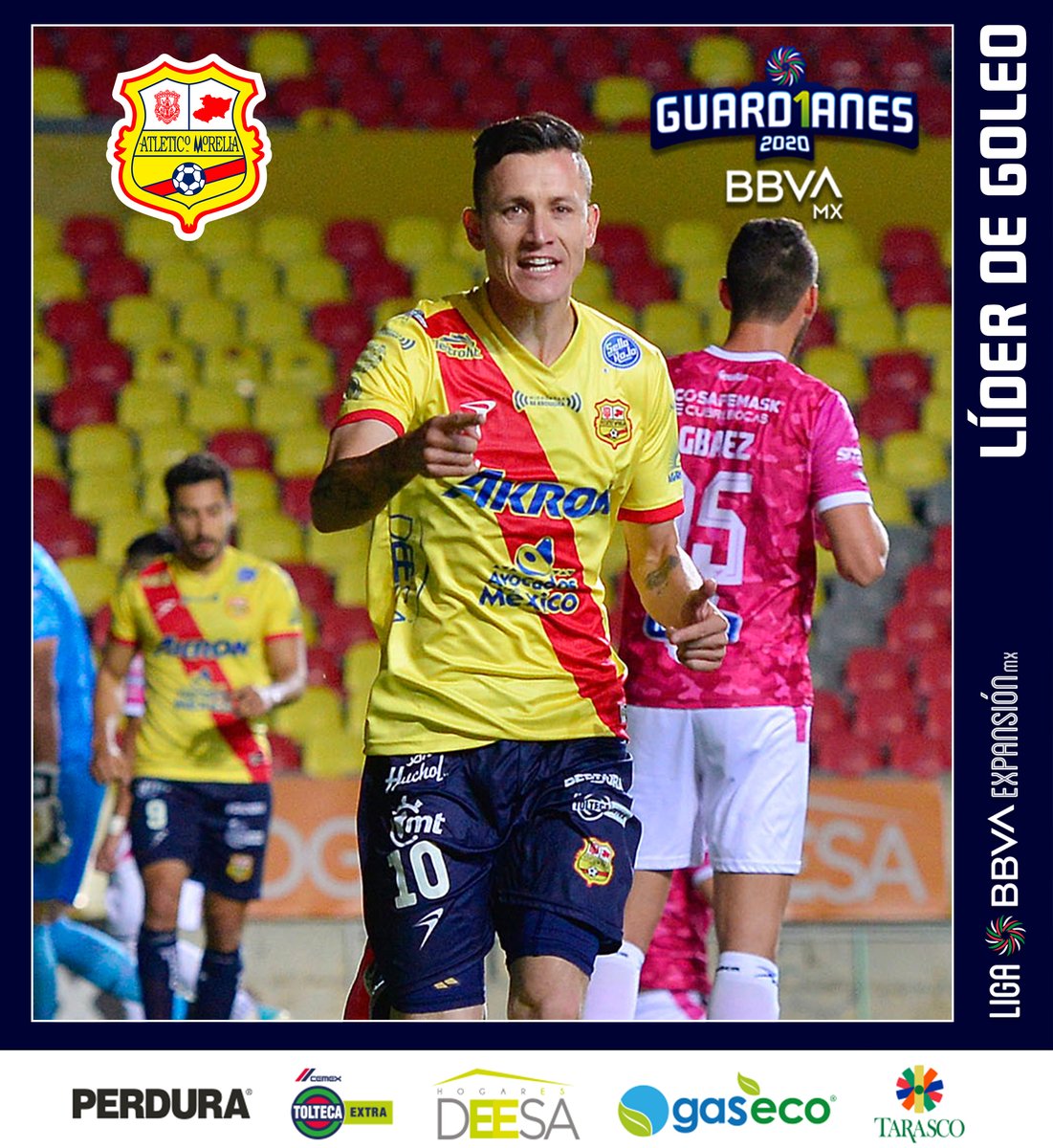 LigaMXExpansion's tweet photo. ¡REVULSIVO EN @C_A_Morelia 🔴!

Gustavo Ramírez fue una solución del ataque de la escuadra moreliana y además, destacó de manera individual, al marcar siete anotaciones en las 15 Jornada de la #LigaBBVAExpansiónMX. https://t.co/kGPvbCXxG8