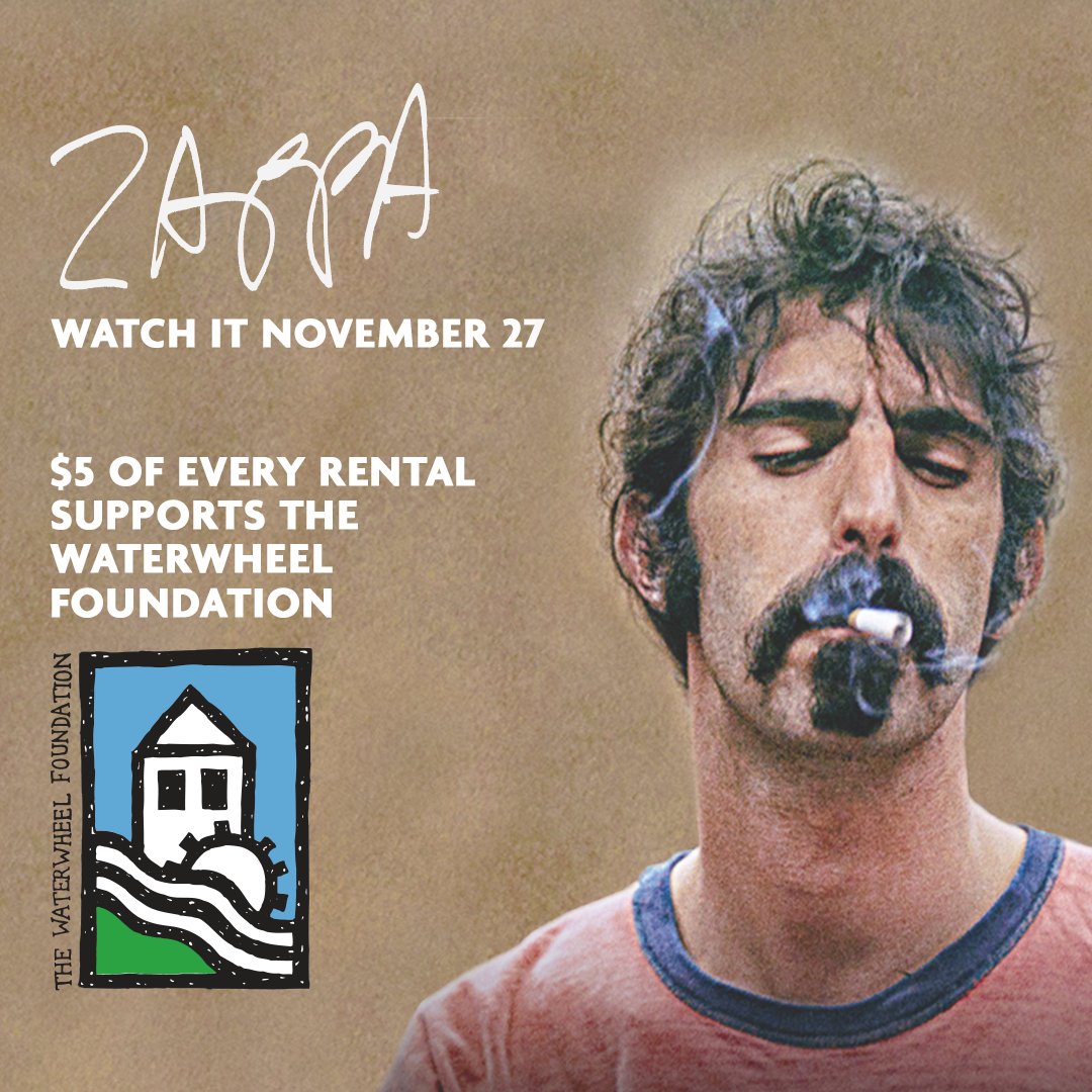 waterwheelphish's tweet photo. ⚡️Zappa fans! Alex Winter’s new film ZAPPA (a favorite of Jon Fishman’s!) is coming out on Friday, Nov. 27th⚡️
.
$5 of your $12 rental fee will go directly to us.
.
Link to tickets—> https://t.co/gTkaagUekv https://t.co/PO3gb2eXXw