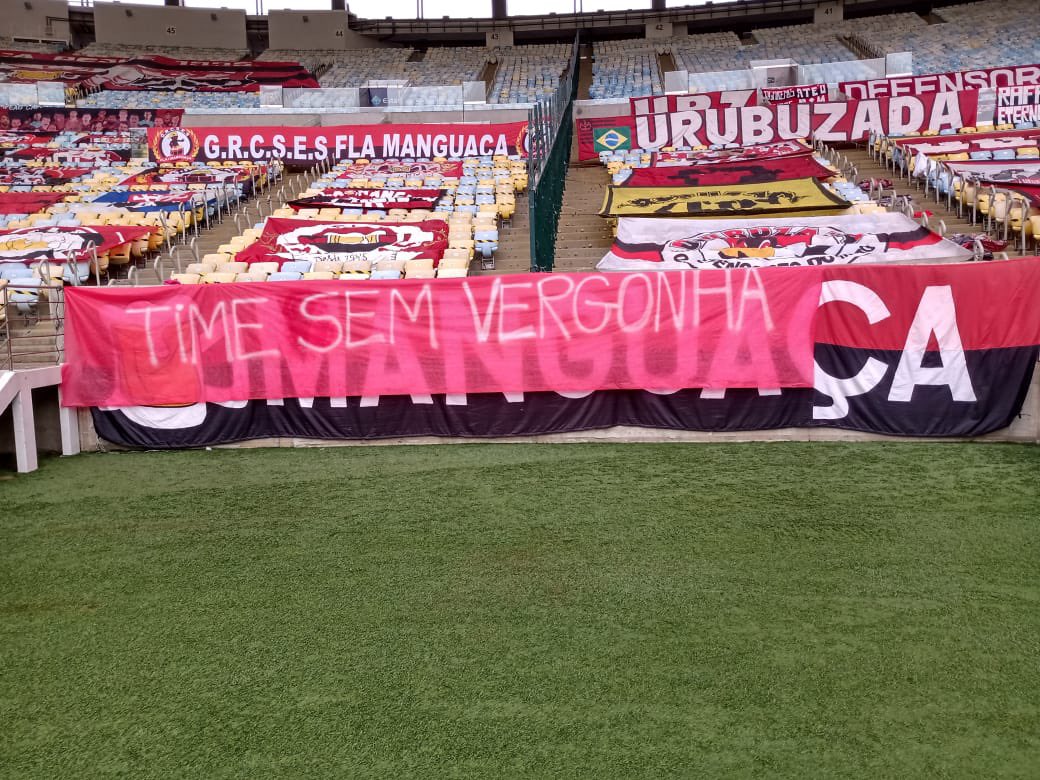 Raisa Simplicio's tweet - "Honrem a camisa Time Frouxo Time sem vergonha  Organizadas colocam faixas com cobranças no Maracanã. Amanhã time encara o  Coritiba no estádio @GoalBR " - Trendsmap