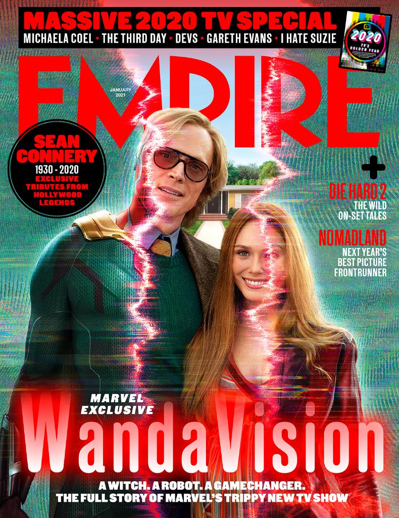 Marvel's tweet photo. Take a look at @WandaVision on the cover of @EmpireMagazine! Get ready to stream the Original Series from Marvel Studios January 15 on #DisneyPlus. https://t.co/PBefqEQN3C
