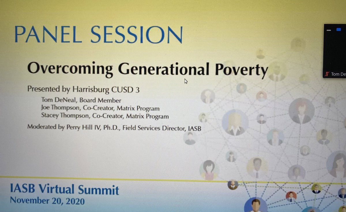 CartyValarie's tweet photo. Real conversation about Overcoming Generational Poverty, taking a look at what is happening with students that make education difficult for them. Inequity impacts all locations, rural, urban and suburban.  #MatrixProgram #RealLife  #ILvirtualsummit @ILschoolboards @NSBAPublicEd https://t.co/YaDicqW1rs