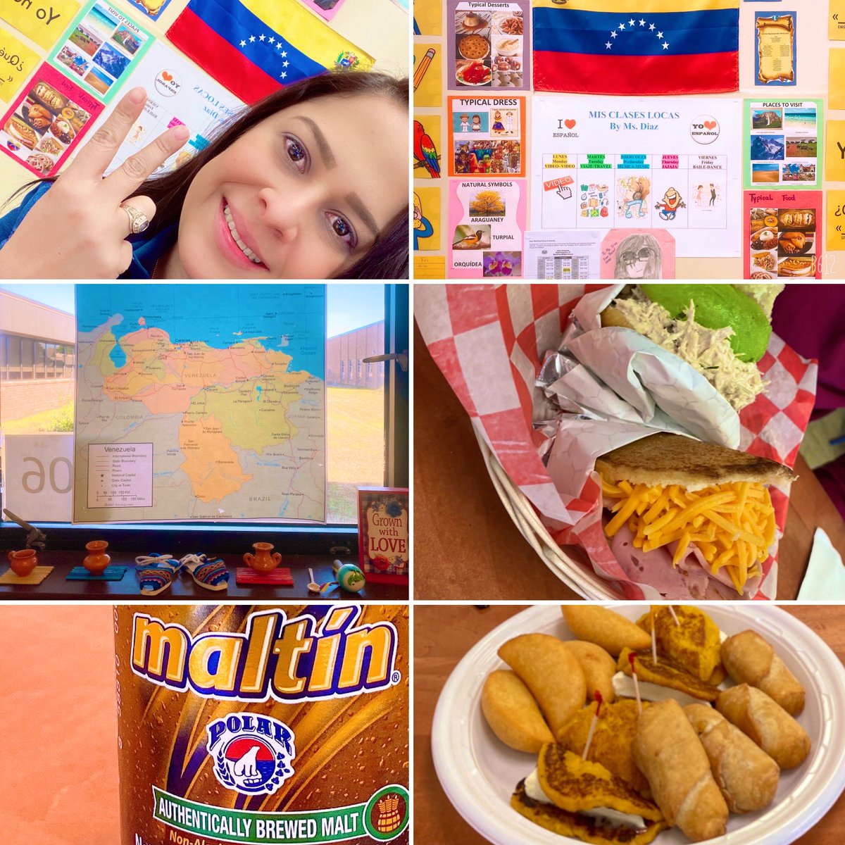 Angeliteacher's tweet photo. Venezuela is my beautiful country and I am so glad that my kids are learning a lot during this hybrid challenge. The best way to celebrate is eating my arepas, tequeños, empanadas y cachapas with the best root beer! #ambassadorchallenge @ParticipateLrng @MicheleMacumber https://t.co/cI4cNesfsW
