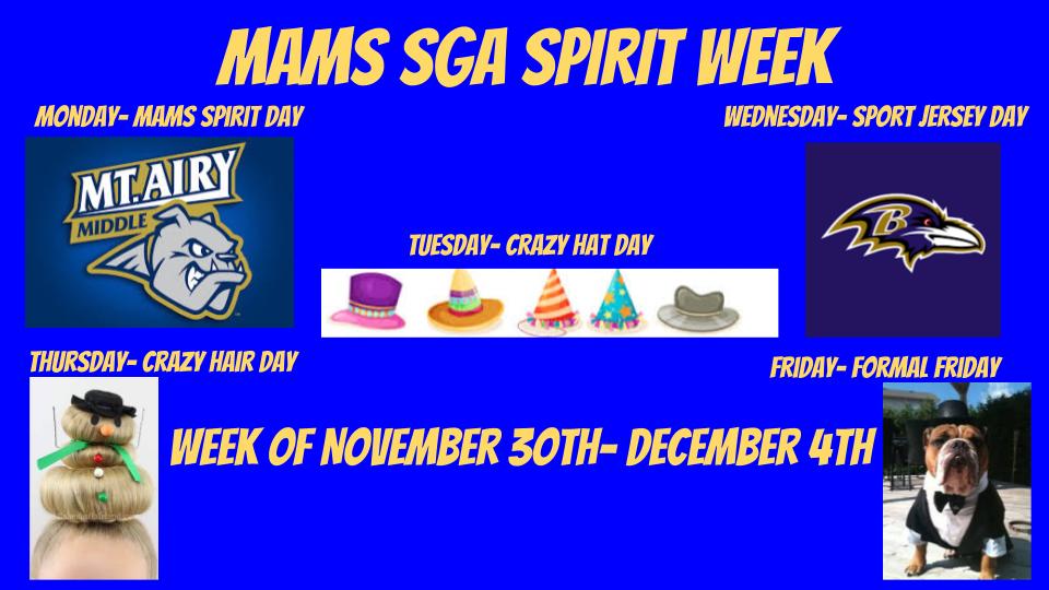 Virtual spirit week after Thanksgiving!