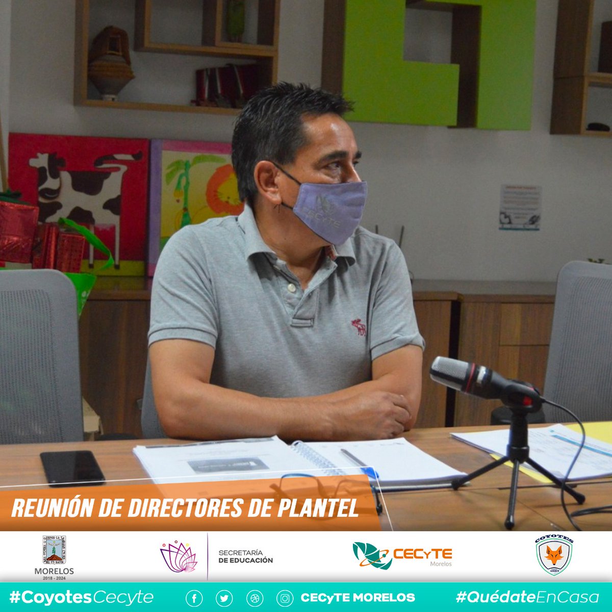 Hoy llevamos a cabo la Reunión de Directores y Directoras de manera semi-presencial. 👩🏻‍🏫🖍️👨🏻‍🏫 

Gestionamos las propuestas y rutas de acción que estamos siguiendo durante esta contingencia. Las clases siguen de manera virtual y la educación en Morelos no para. 💯