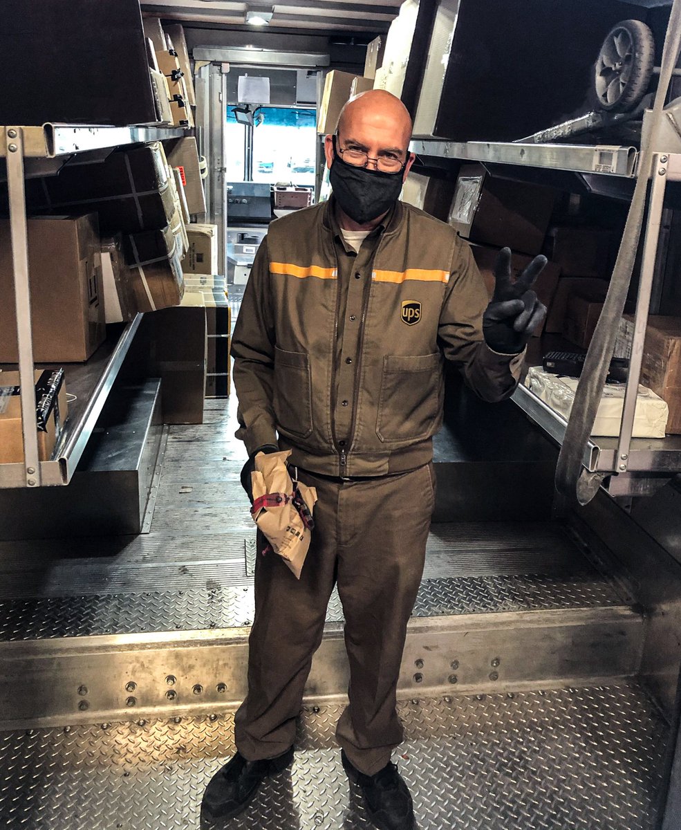 People like Eddie, our longtime @UPS_Canada driver, are essential. We are so thankful for his hard work & wanted to gift him with our 3-layer masks to help him stay protected while he works to deliver packages safely. Thank you to Eddie and all essential workers! #FactoryFriday