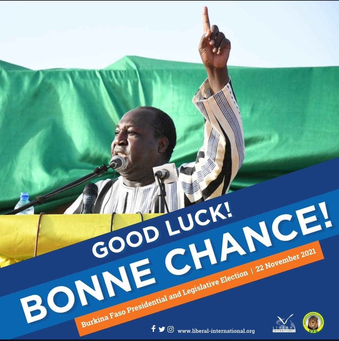 liberalinternat's tweet image. The global #liberal family wishes the @UPCVictoire and @zephirindiabre1 bonne chance in #BurkinaFaso’s 2020 Presidential and Legislative Election this weekend 🇧🇫