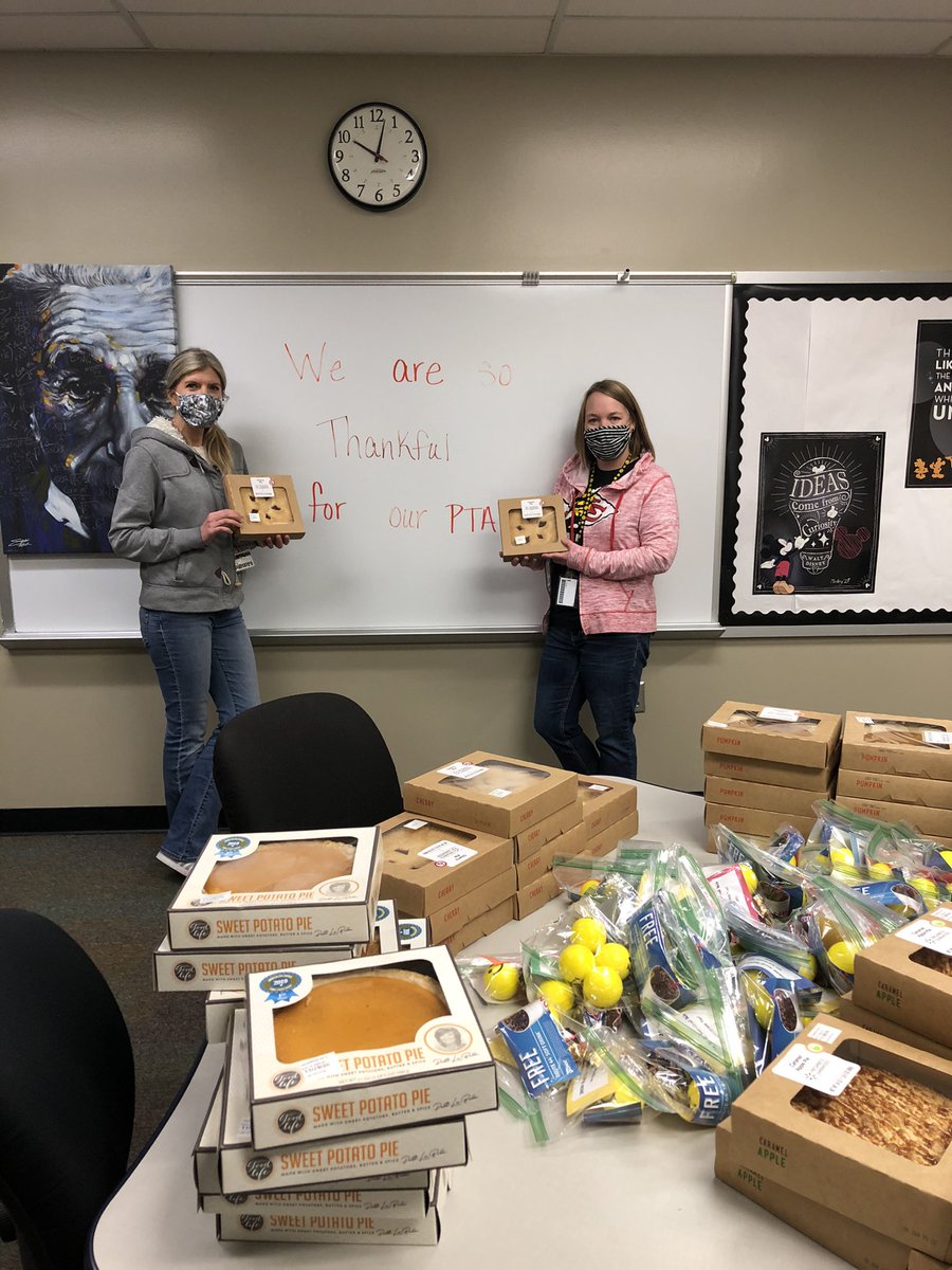 We are so thankful for our PTA!  Our teachers are so grateful for the pies that PTA donated!